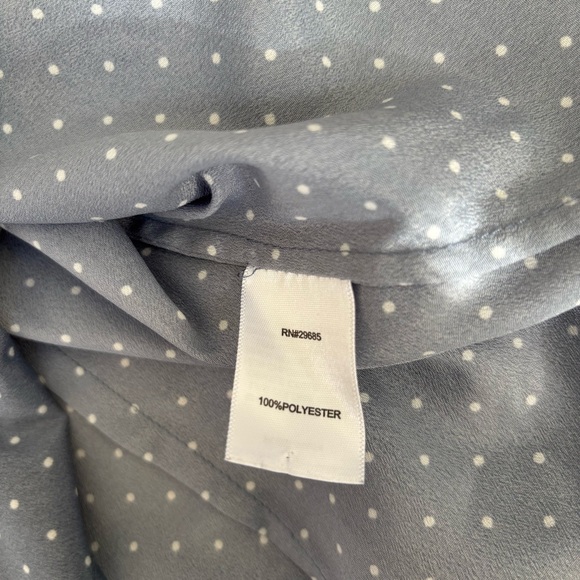 Pendleton Dusty Blue w/White Polka Dot Button-Up Shirt Women’s Size 8P - Picture 7 of 11
